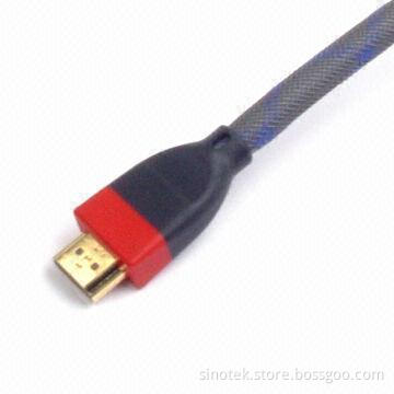 HDMI® Cable Assembly with PVC Over Mold, 1,080 Pixels Resolution, Nickel-plated Connector